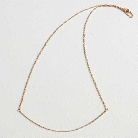 Curved Line 14K Gold Necklace