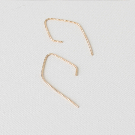 Rhombus Curved 14K Gold Earrings