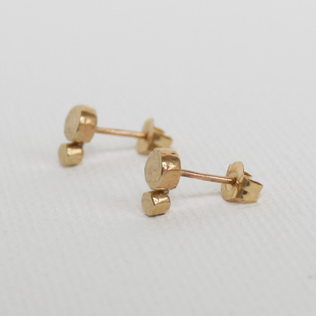 Double Dot 14K Gold Earrings