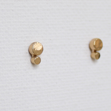 Double Dot 14K Gold Earrings