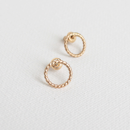 Mini Hoop 14K Gold Earrings