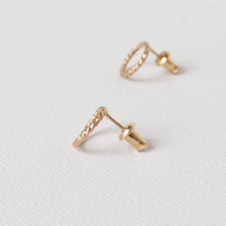 ミニ・フープ14金ピアス