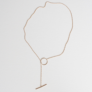 Ring Lariat 14K Gold Necklace