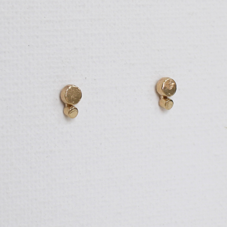 Double Dot 14K Gold Earrings