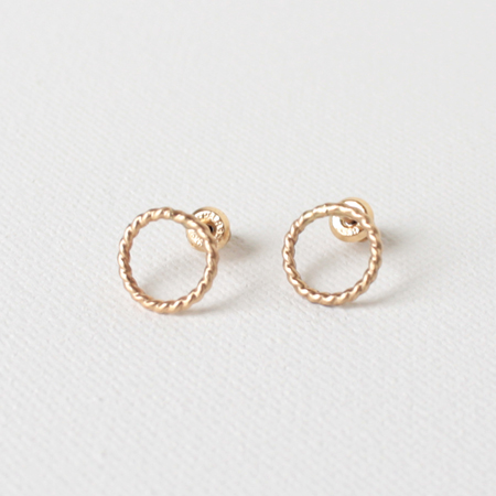 Mini Hoop 14K Gold Earrings
