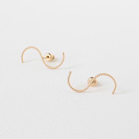 Wavy 14K Gold Earrings