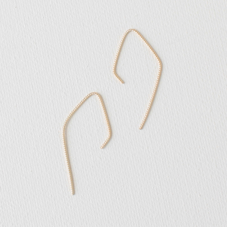 Rhombus Curved 14K Gold Earrings
