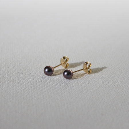 Black Akoya Pearl 14K Gold Earrings