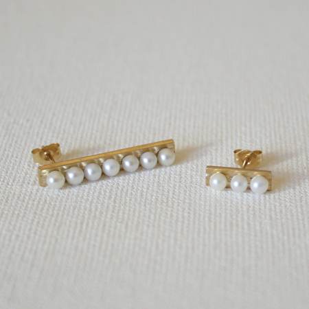 3/7 Pearls 14K Gold Earrings