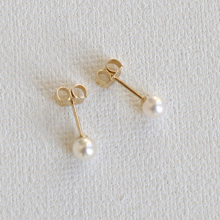 White Akoya Pearl 14K Gold Earrings